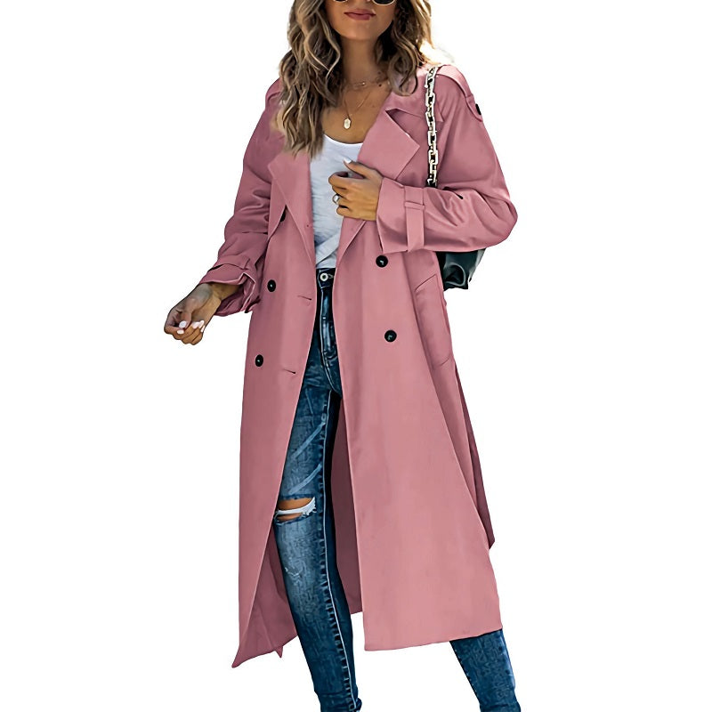 Langer Damen-Herbst-Trenchcoat