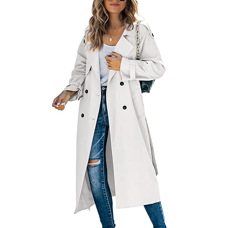 Langer Damen-Herbst-Trenchcoat
