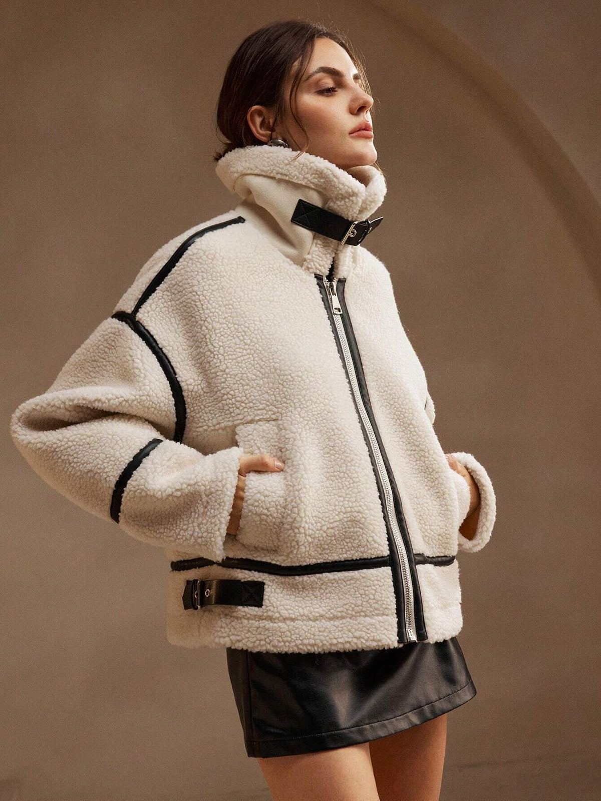 Oversized Sherpa-Jacke für Damen