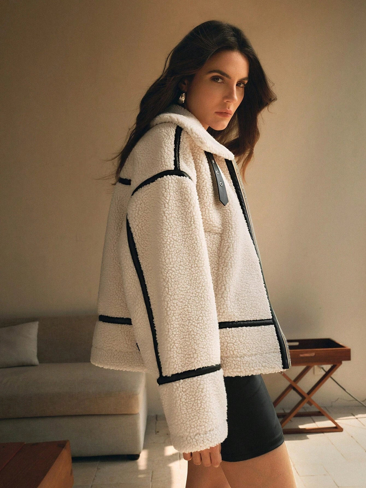 Oversized Sherpa-Jacke für Damen
