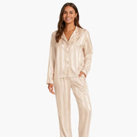 Damen-Pyjama-Set mit geknöpftem Hemd und Hose