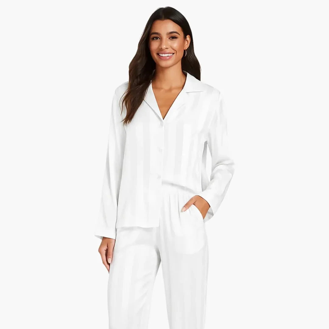 Damen-Pyjama-Set mit geknöpftem Hemd und Hose
