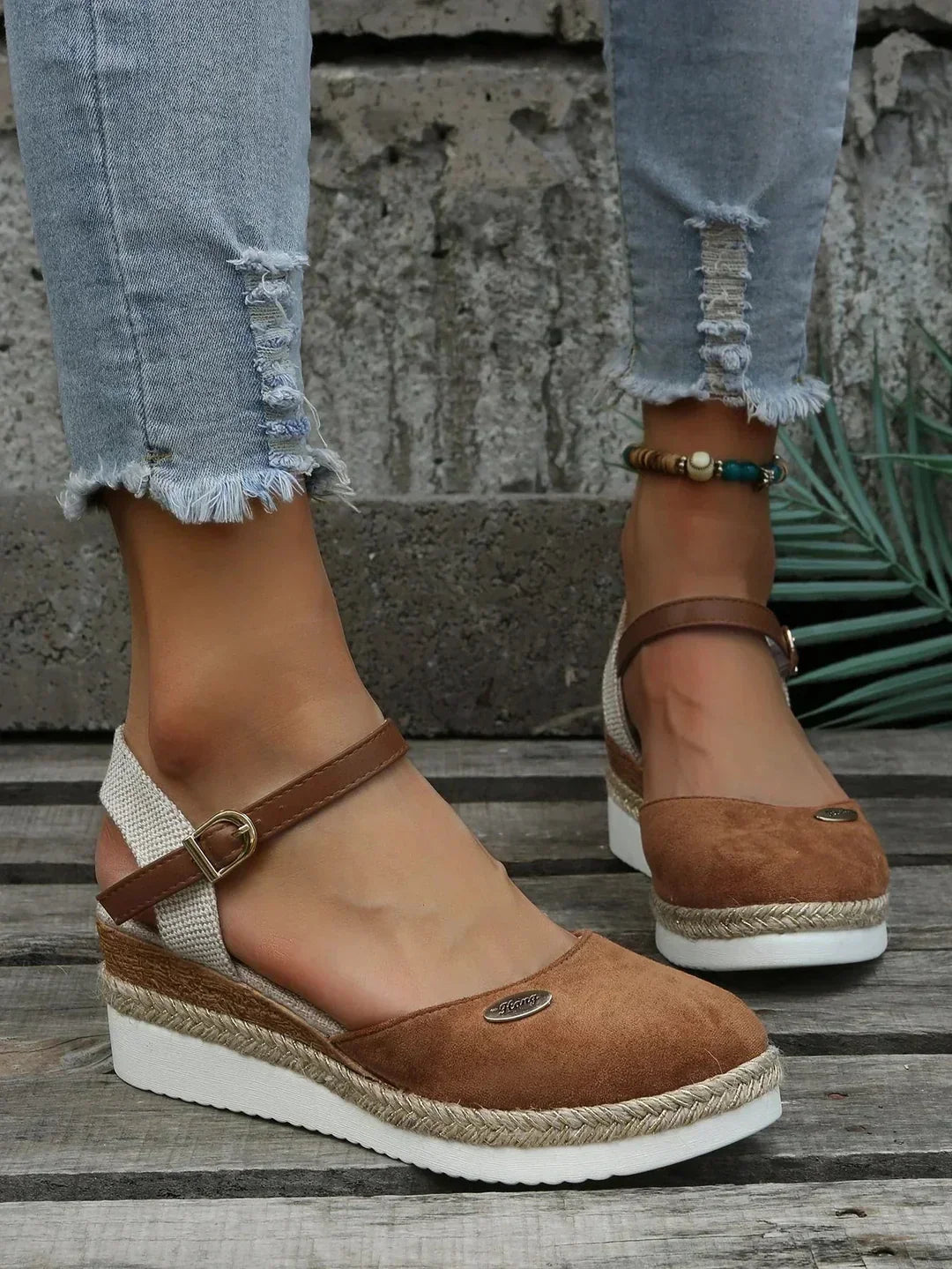 Damen Platform Espadrille Sandalen