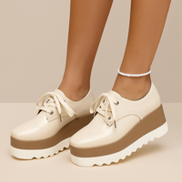 Damen Plateau-Schnürschuhe