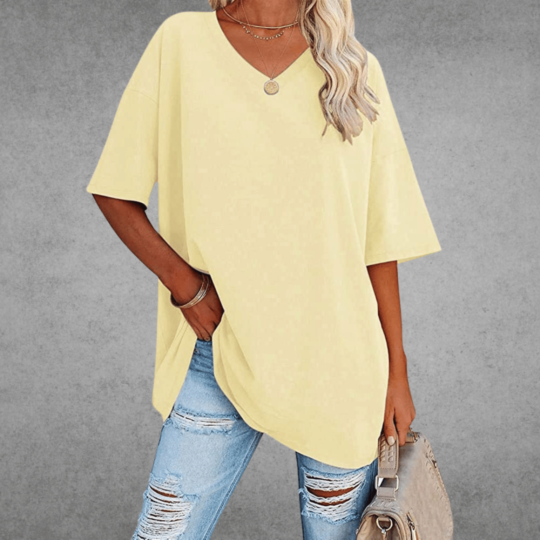 Damen-Shirt mit 3/4-Arm und Rundhalsausschnitt