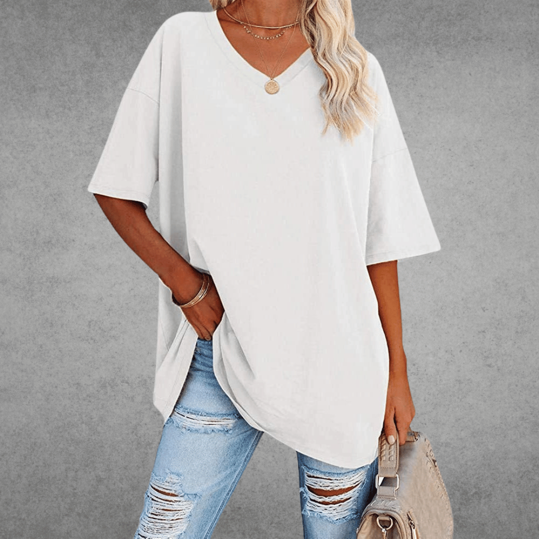 Damen-Shirt mit 3/4-Arm und Rundhalsausschnitt