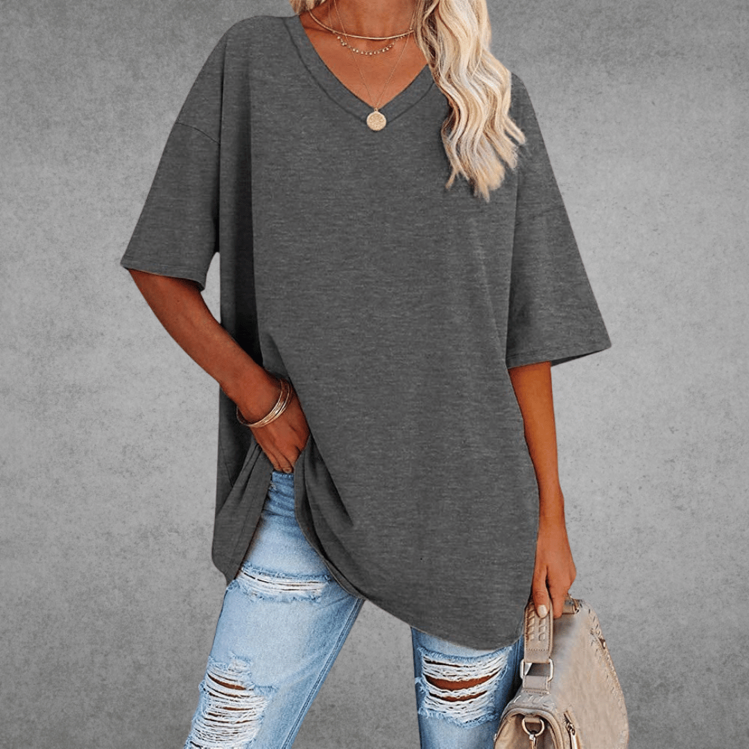 Damen-Shirt mit 3/4-Arm und Rundhalsausschnitt