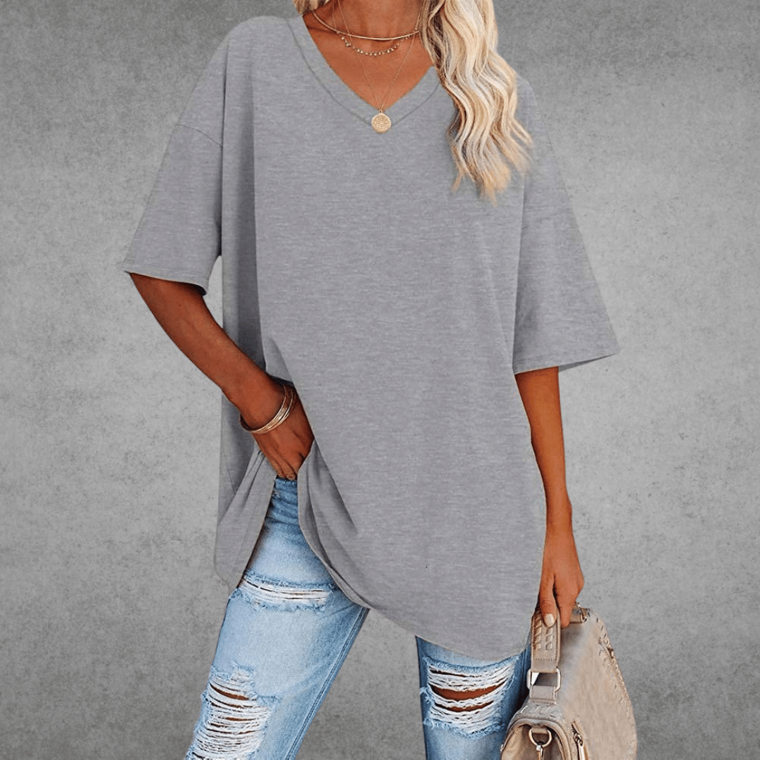 Damen-Shirt mit 3/4-Arm und Rundhalsausschnitt