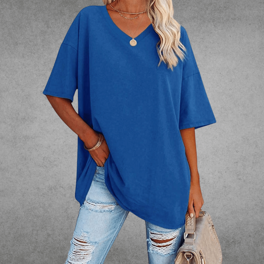 Damen-Shirt mit 3/4-Arm und Rundhalsausschnitt