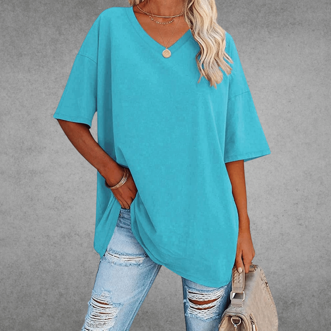 Damen-Shirt mit 3/4-Arm und Rundhalsausschnitt