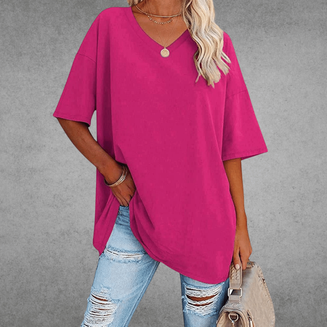 Damen-Shirt mit 3/4-Arm und Rundhalsausschnitt