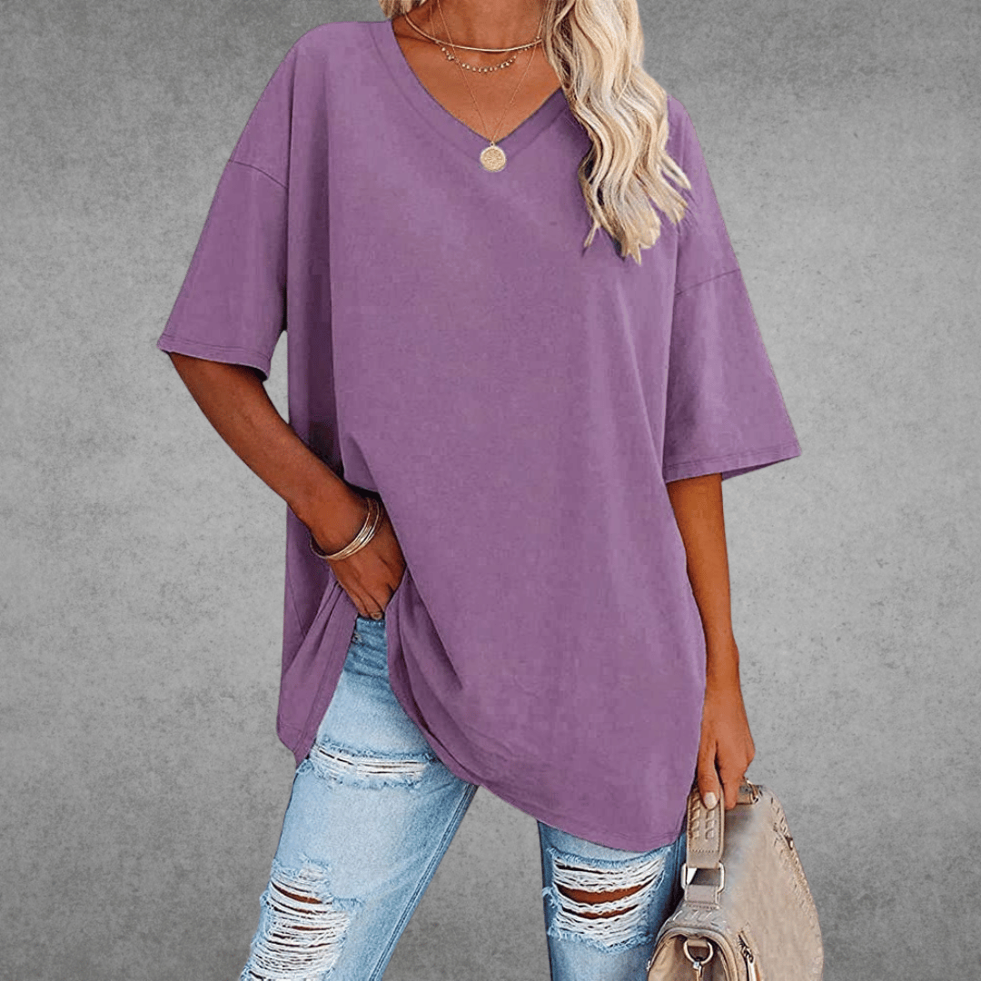 Damen-Shirt mit 3/4-Arm und Rundhalsausschnitt