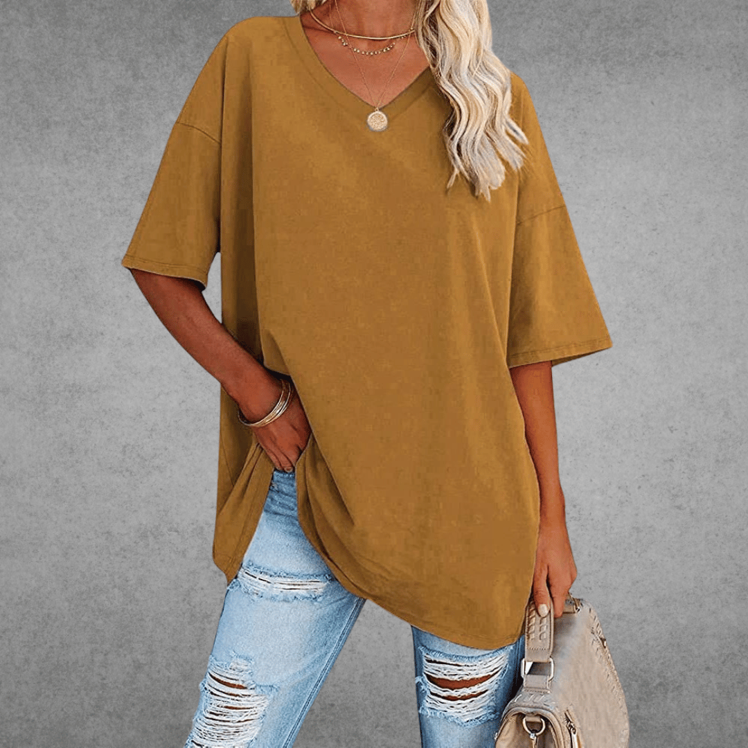 Damen-Shirt mit 3/4-Arm und Rundhalsausschnitt