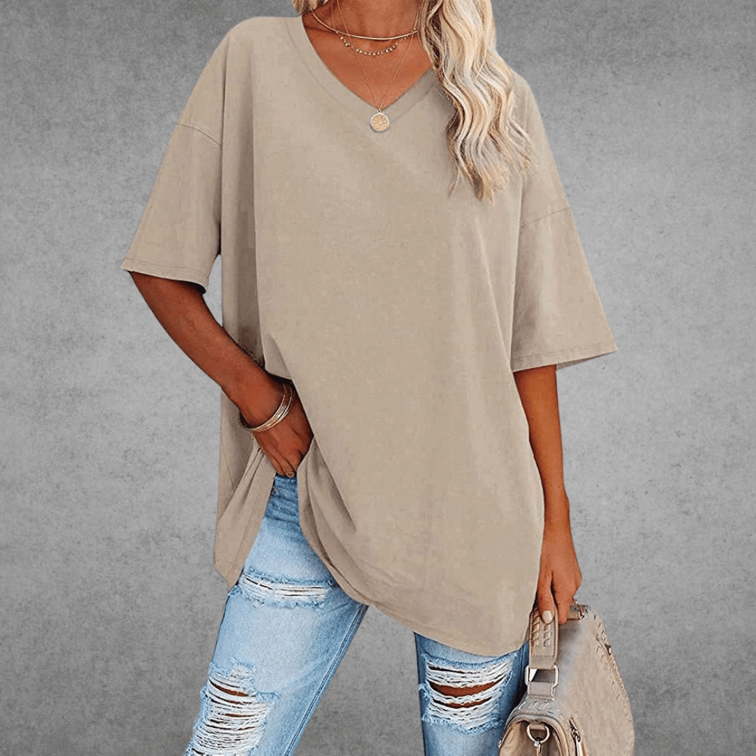 Damen-Shirt mit 3/4-Arm und Rundhalsausschnitt