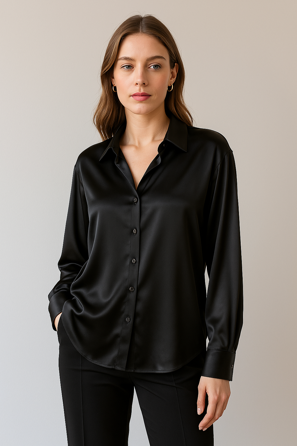 Damen-Seidenbluse | Elegant, luxuriös wirkend und vielseitig | Perfekt für den Herbst