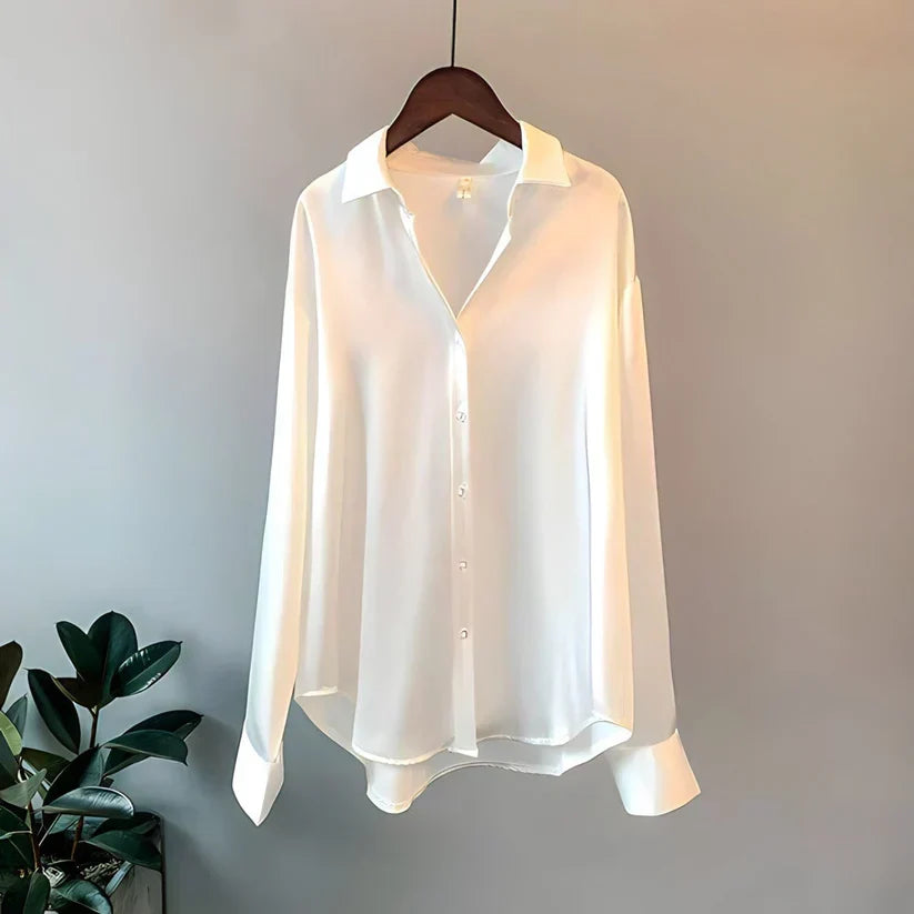 Damen-Seidenbluse | Elegant, luxuriös wirkend und vielseitig | Perfekt für den Herbst