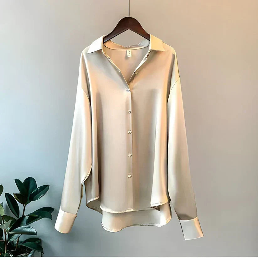 Damen-Seidenbluse | Elegant, luxuriös wirkend und vielseitig | Perfekt für den Herbst