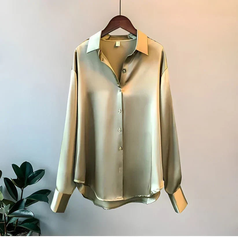 Damen-Seidenbluse | Elegant, luxuriös wirkend und vielseitig | Perfekt für den Herbst