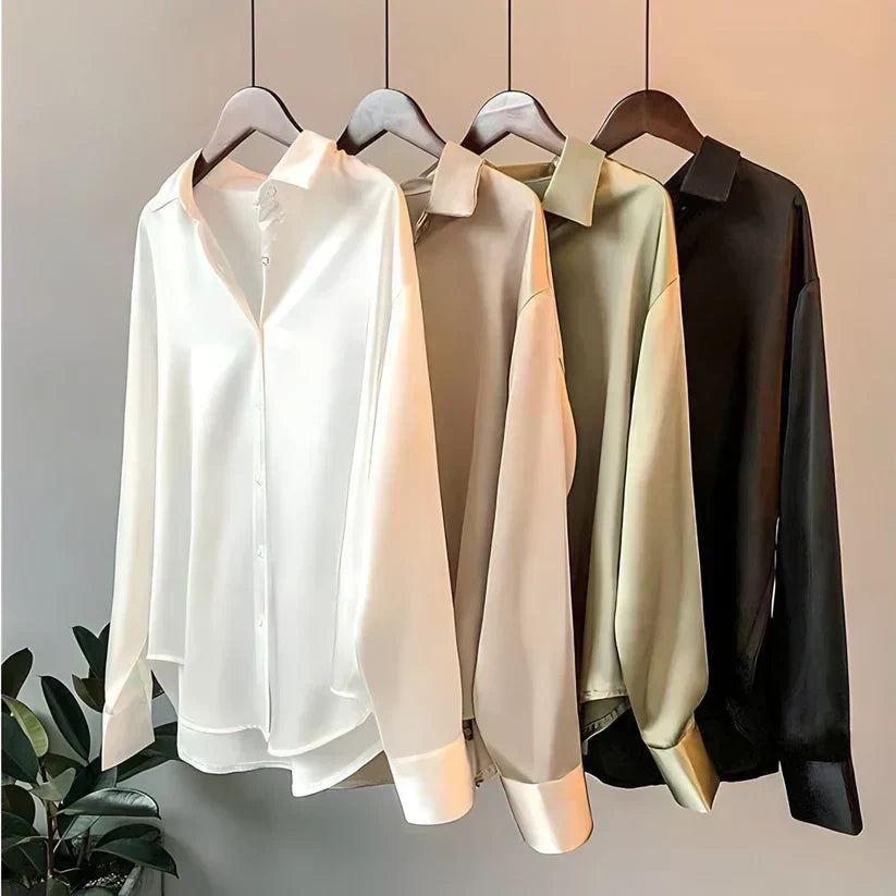 Damen-Seidenbluse | Elegant, luxuriös wirkend und vielseitig | Perfekt für den Herbst