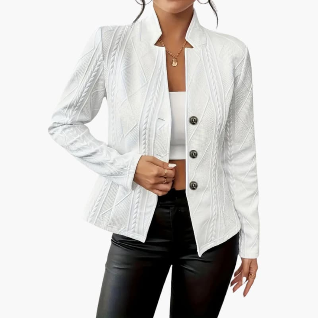 Damen Strukturierter Blazer mit Reverskragen