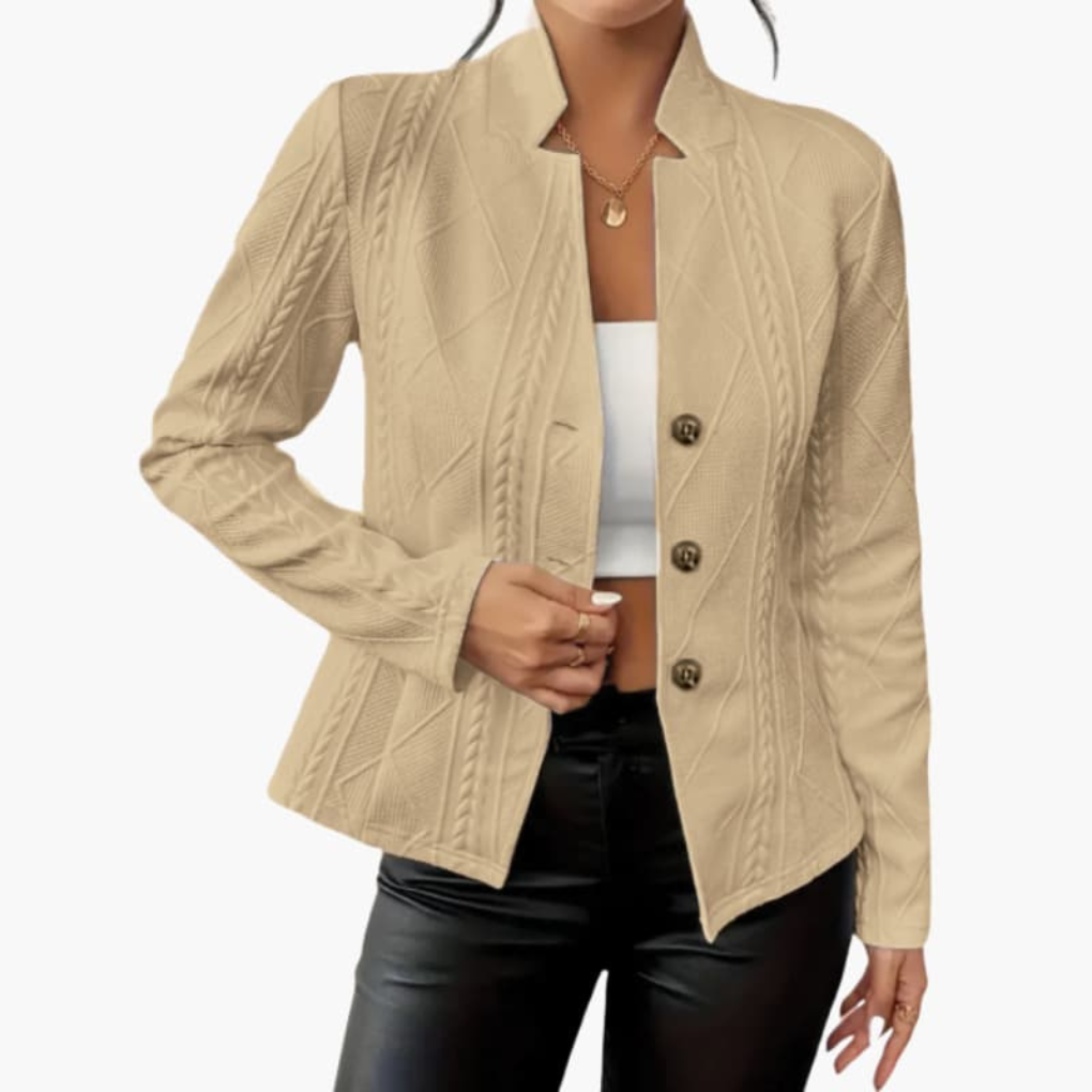 Damen Strukturierter Blazer mit Reverskragen