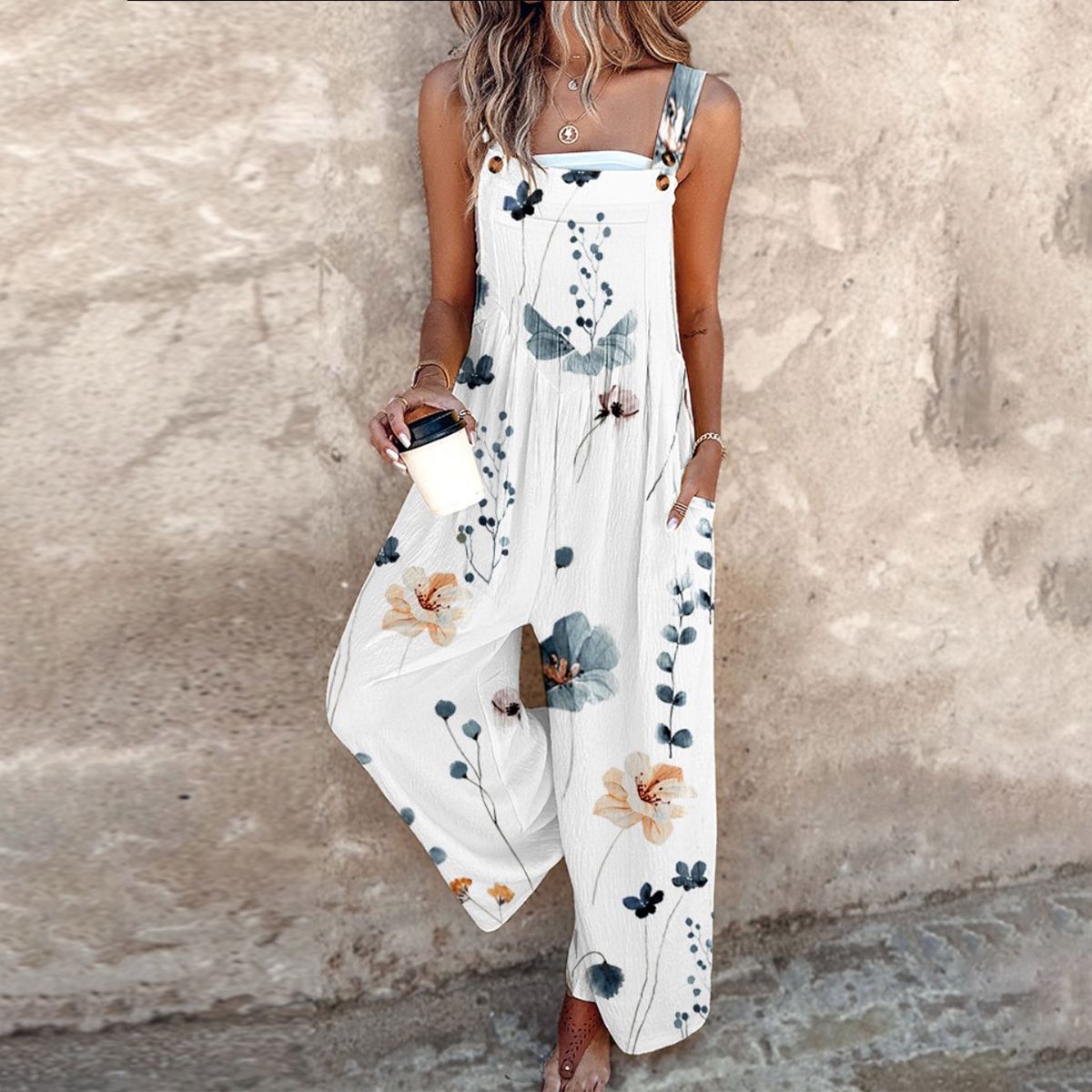 Damen-Jumpsuit mit eckigem Ausschnitt