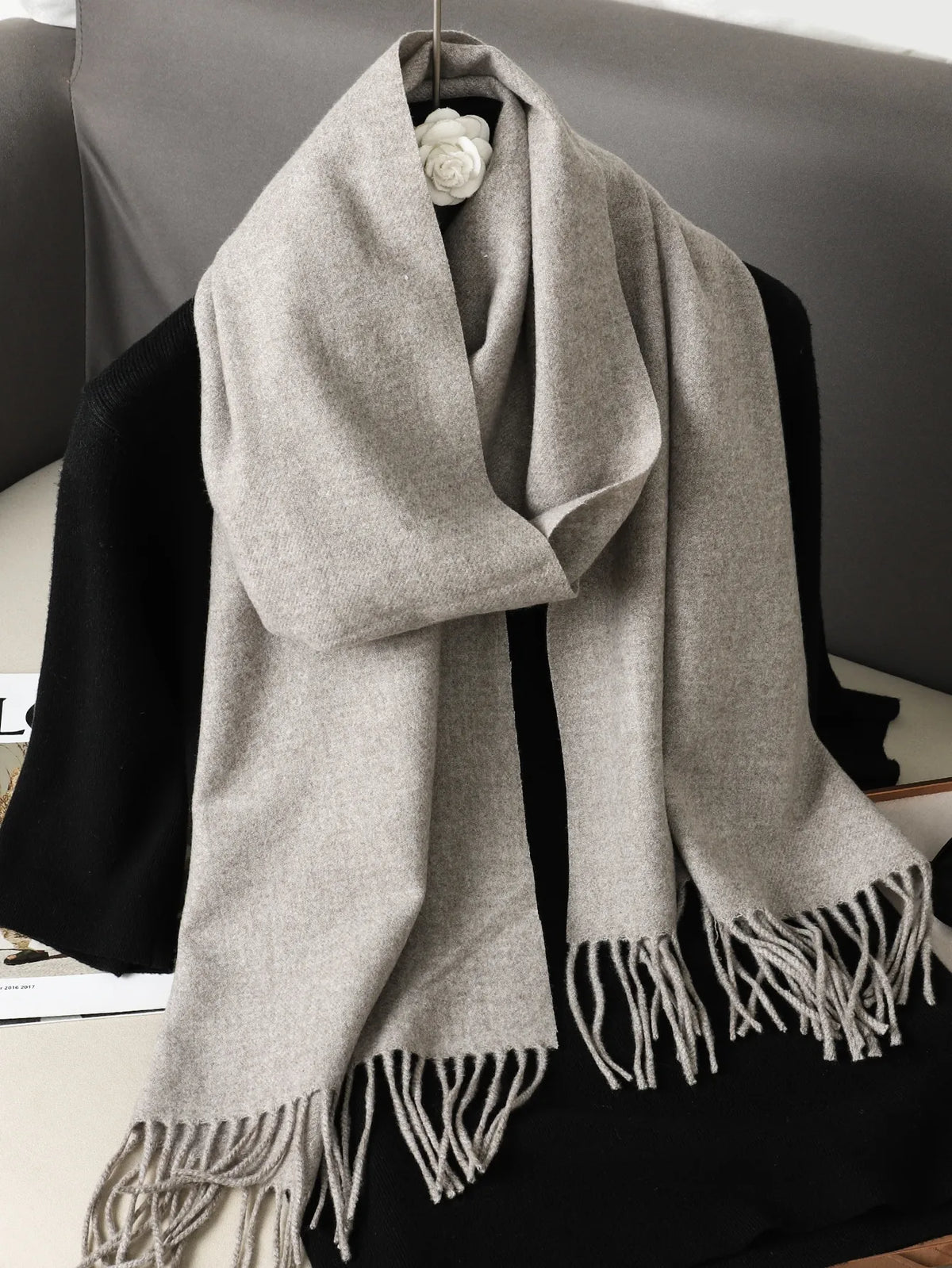 Damen-Winterschal – in 62 Farben, dicker, luxuriöser Fransenschal, winddicht und warm für den Winter