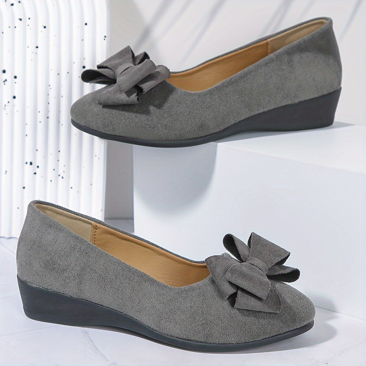 Damen Keilschuhe mit Schleife