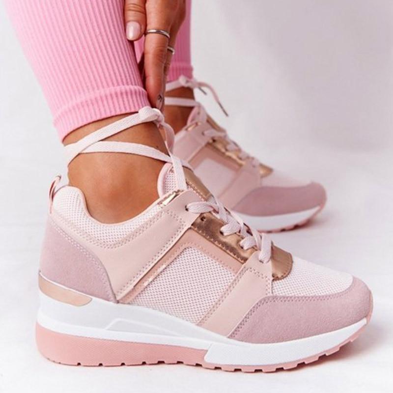 Damen-Keilabsatz-Sneaker mit Fussgewölbestütze