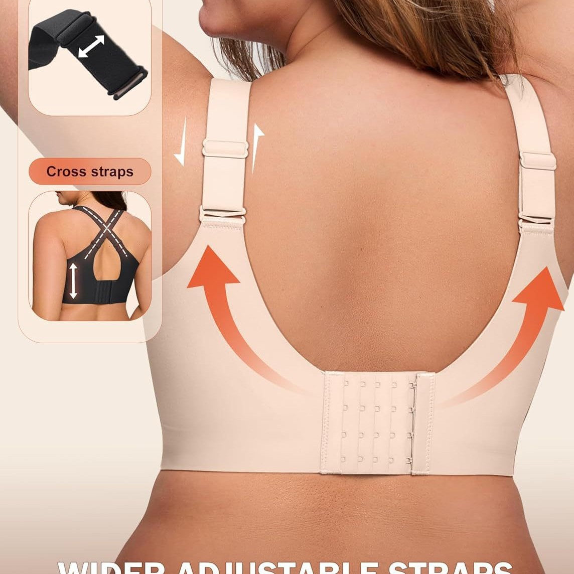 Damen-Push-up-BH mit voller Bedeckung ohne Bügel für optimalen Halt