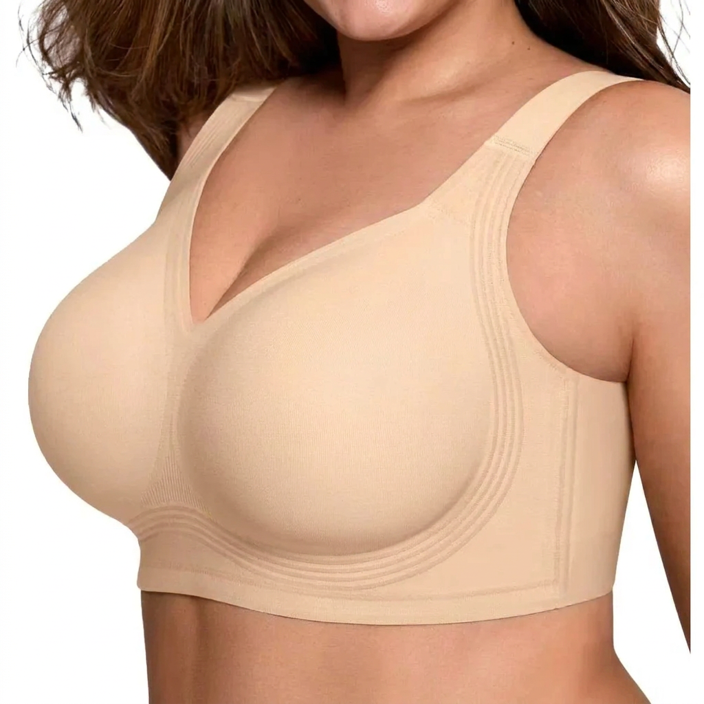 Damen-Push-up-BH mit voller Bedeckung ohne Bügel für optimalen Halt