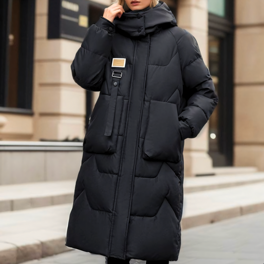 Langer Oversize-Steppmantel für Damen