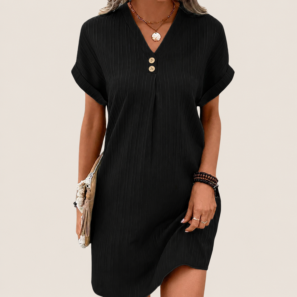 Damen Minikleid mit V-Ausschnitt