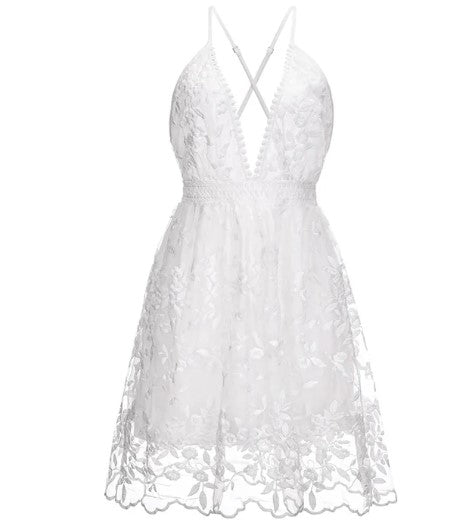 Damen-Minikleid mit V-Ausschnitt