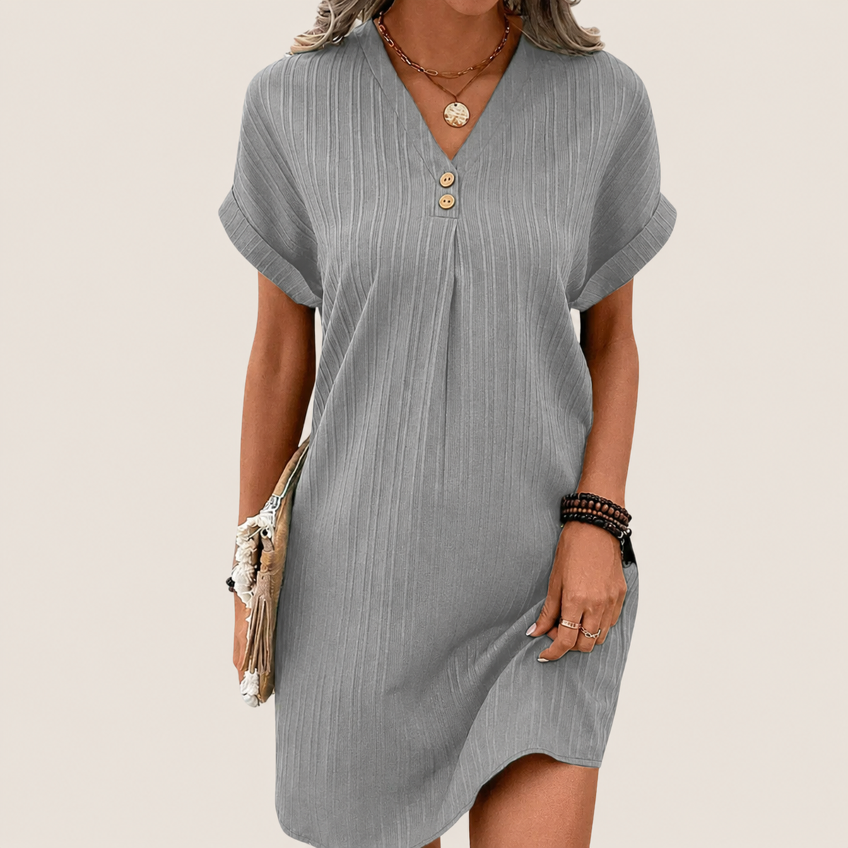 Damen Minikleid mit V-Ausschnitt