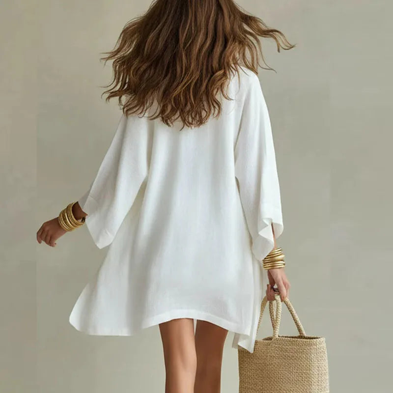 Damen Leinen Kimono Loungewear Set