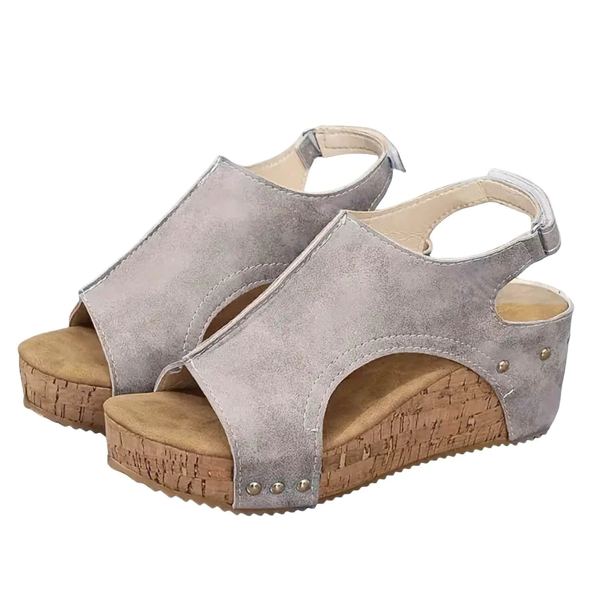 Damen Keilsandalen mit offener Spitze