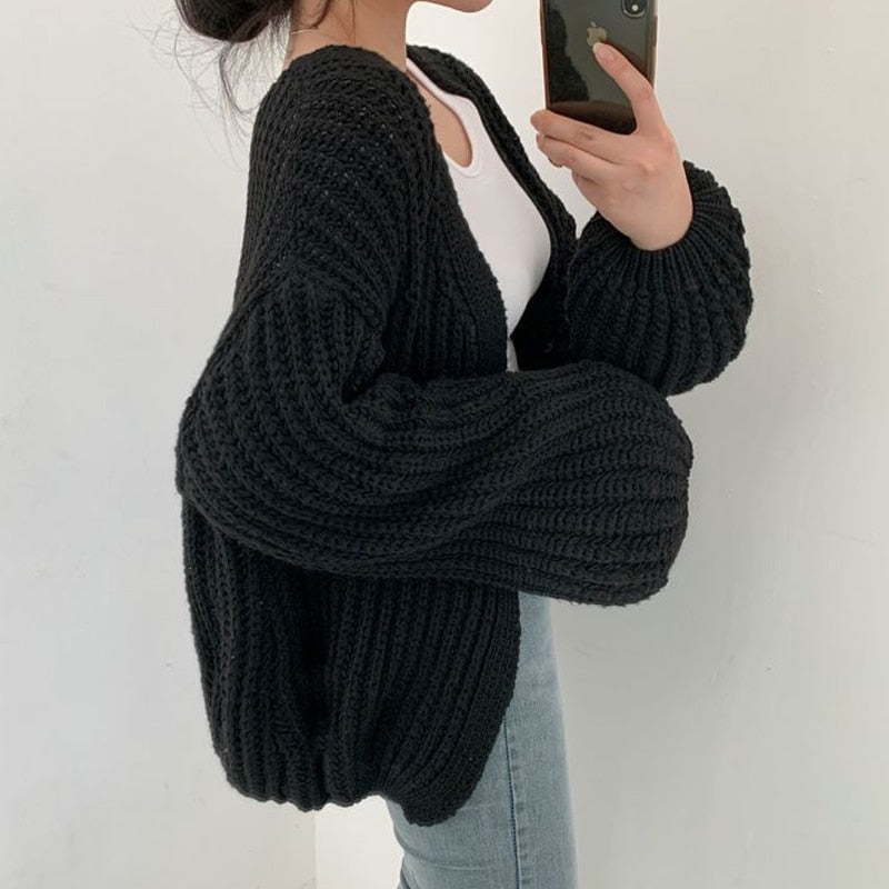 Offener Oversized-Damen-Cardigan