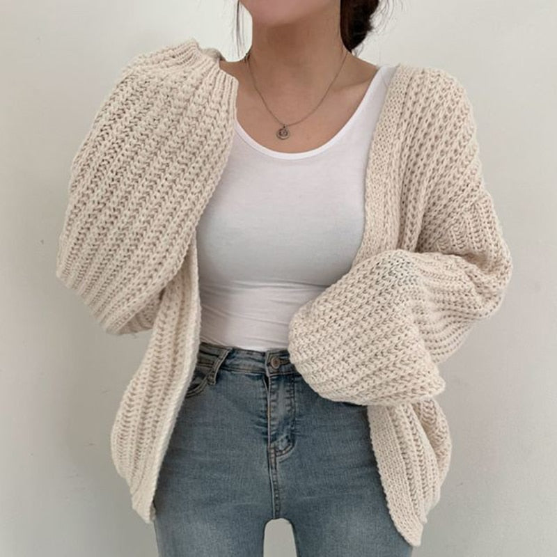 Offener Oversized-Damen-Cardigan