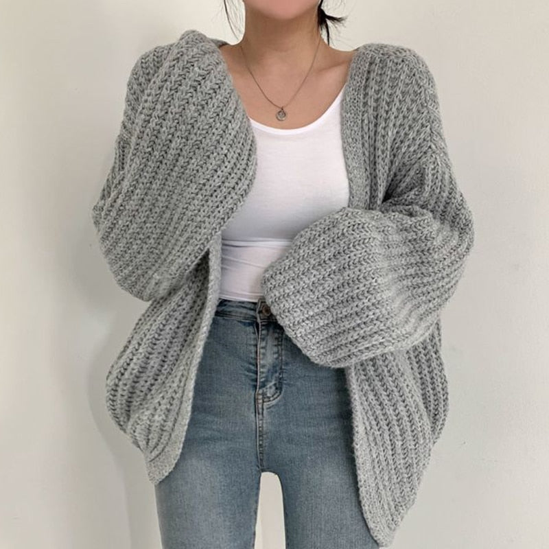 Offener Oversized-Damen-Cardigan
