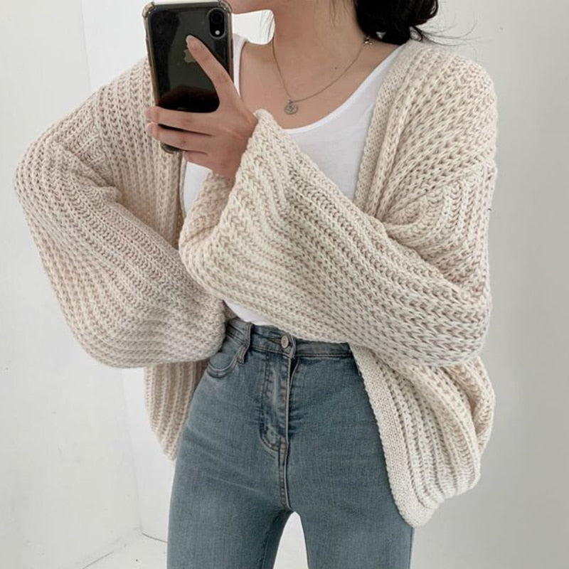 Offener Oversized-Damen-Cardigan