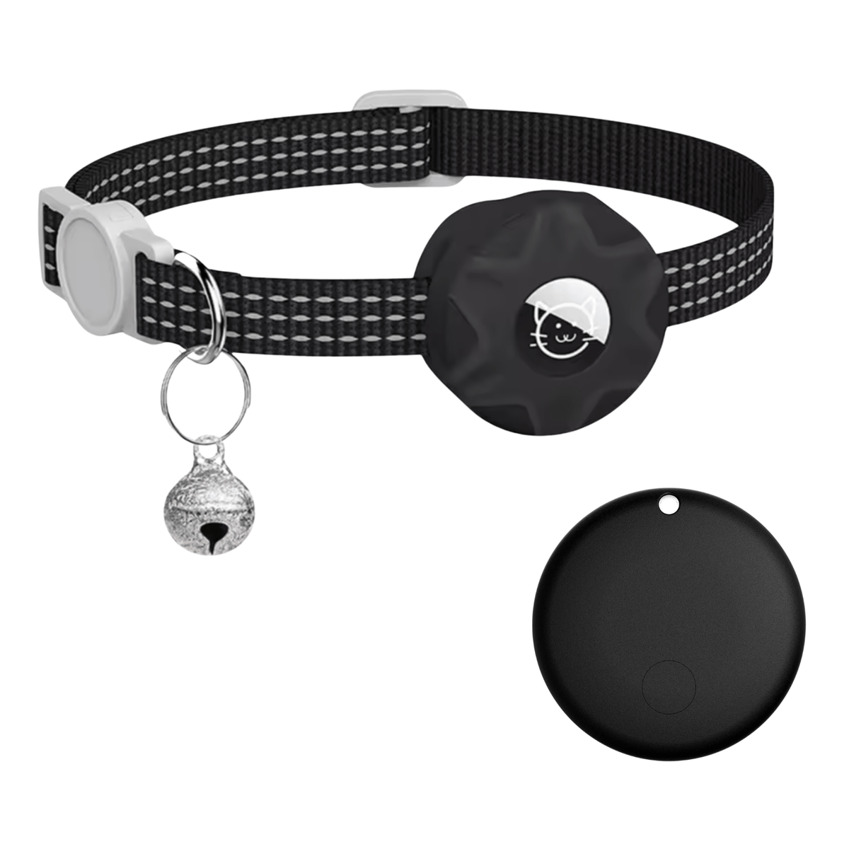 Smarter Haustier-Tracker mit reflektierendem Halsband für Hunde und Katzen – Bluetooth-Tracker mit Alarmfunktion