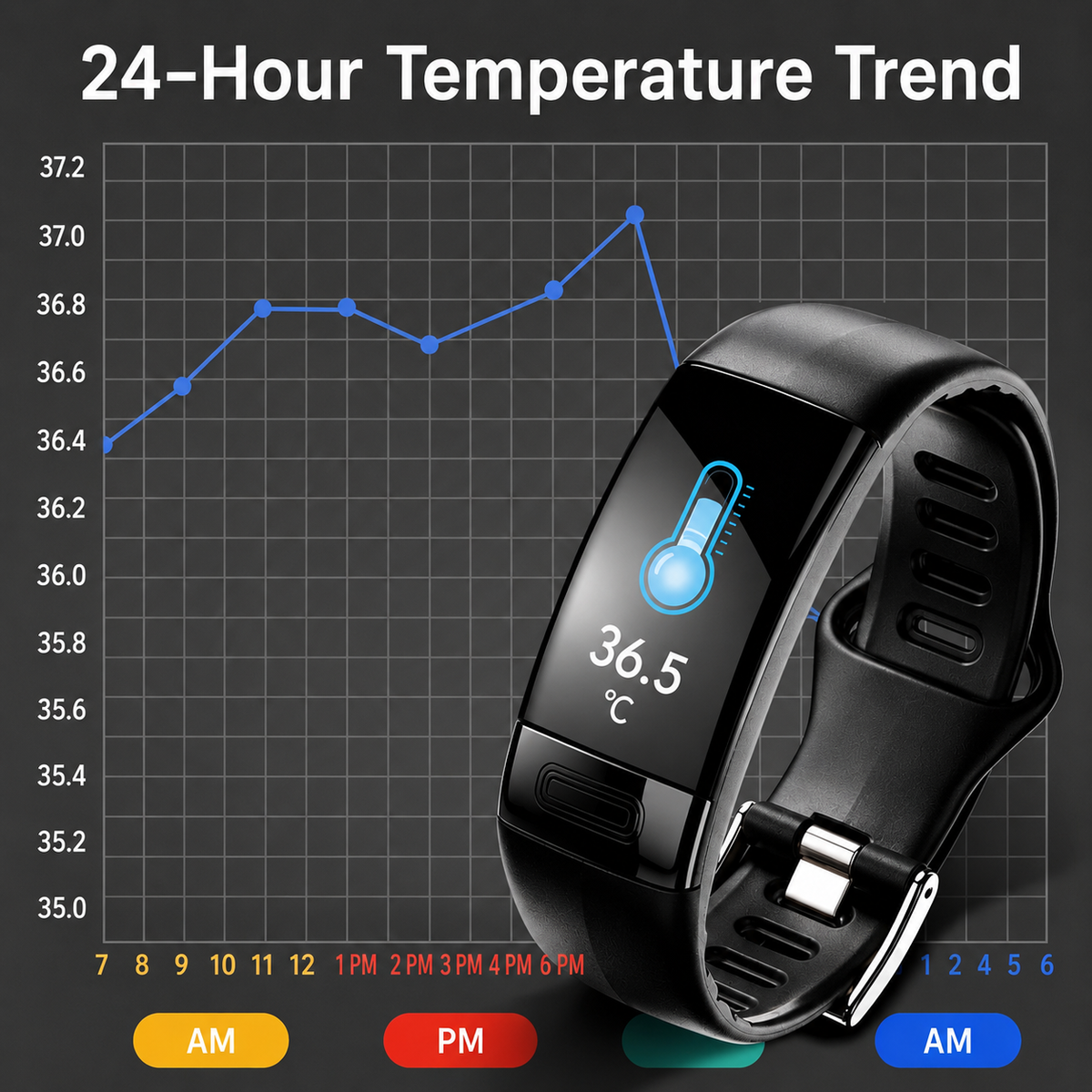Smartwatch mit Gesundheits-Tracking, EKG, Blutdruck- und Schlafüberwachung