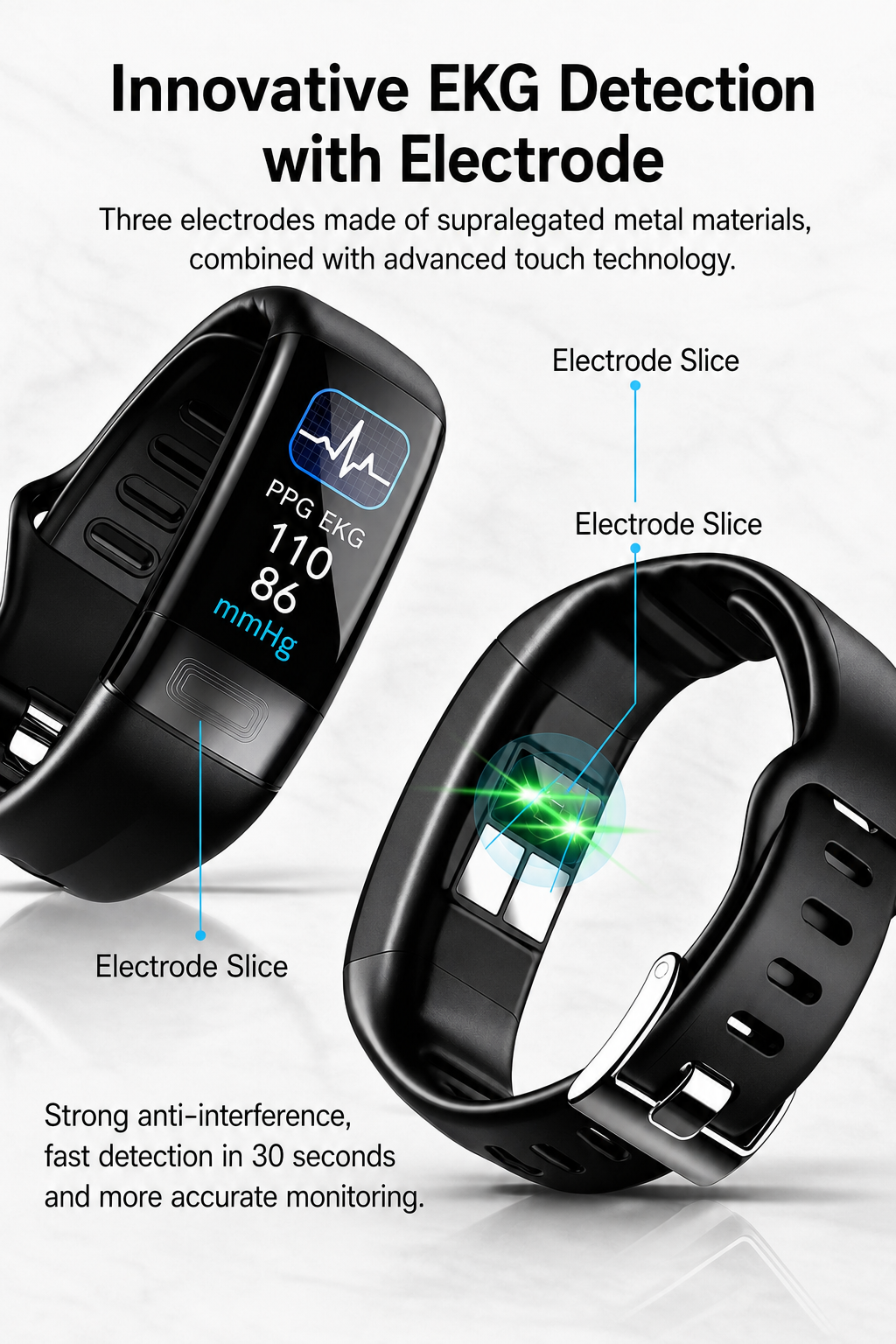 Smartwatch mit Gesundheits-Tracking, EKG, Blutdruck- und Schlafüberwachung