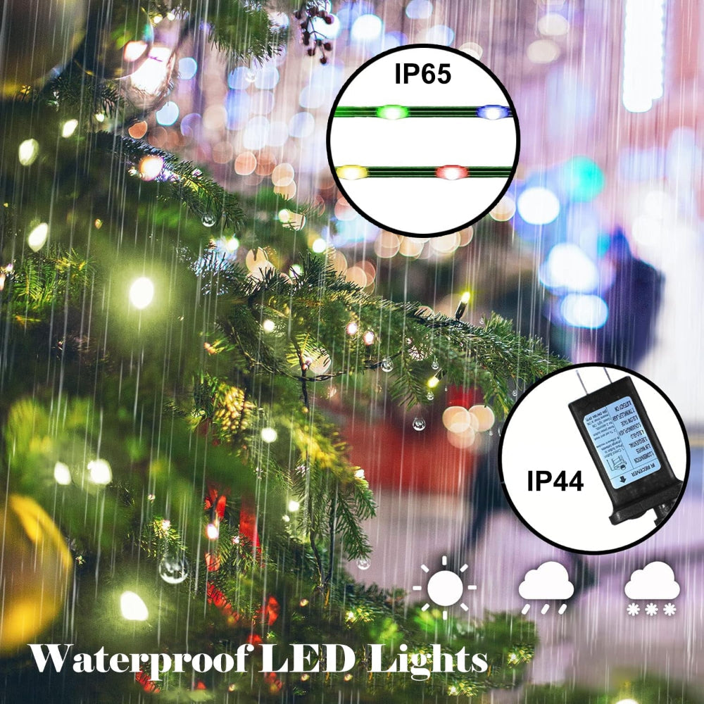 Smarte Outdoor-LED-Christbaumbeleuchtung und Weihnachtsdekoration für aussen