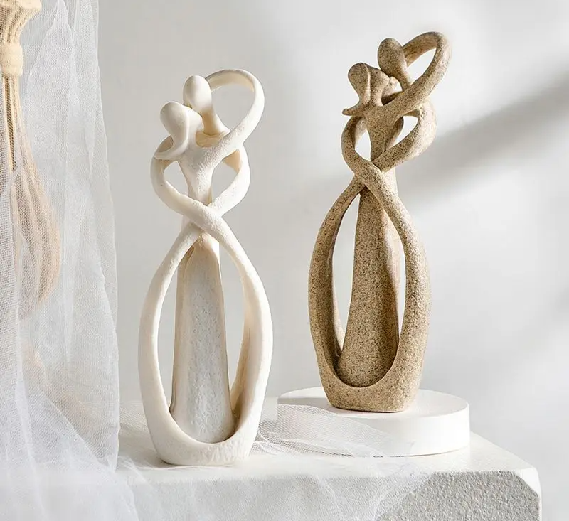Ewige Umarmung abstrakte Skulptur - Zeitlose Liebe