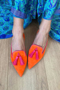Orthopädische Damen-Loafer mit Quasten