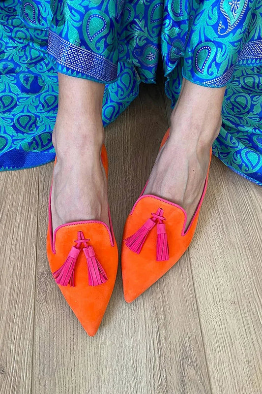Orthopädische Damen-Loafer mit Quasten