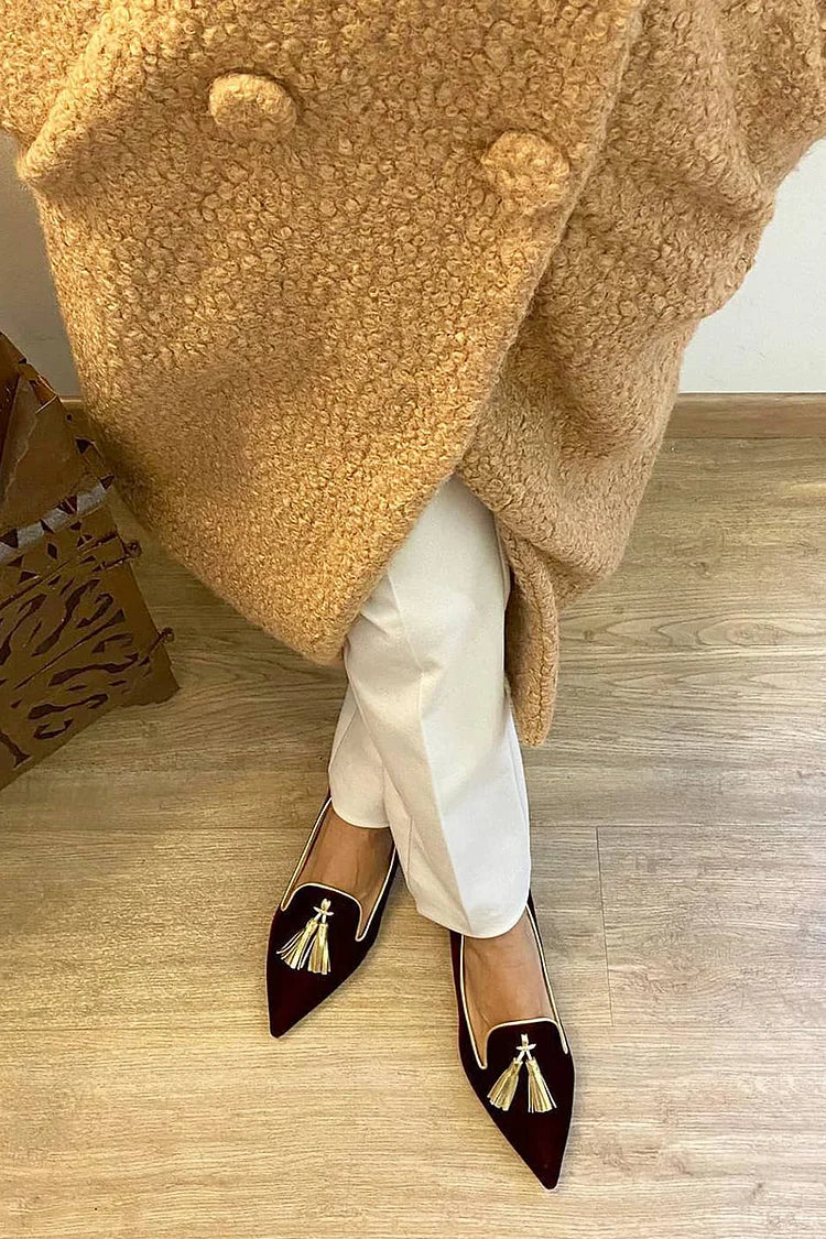 Orthopädische Damen-Loafer mit Quasten