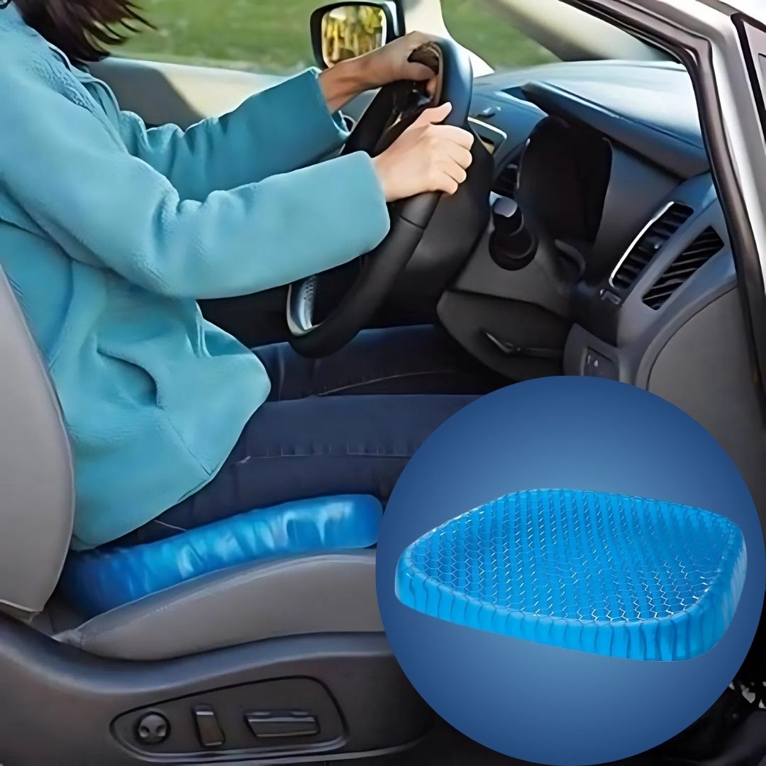 Orthopädisches Gel-Sitzkissen – Druckentlastung, Steissbein- und Lendenwirbelstütze für Bürostuhl, Auto und Rollstuhl